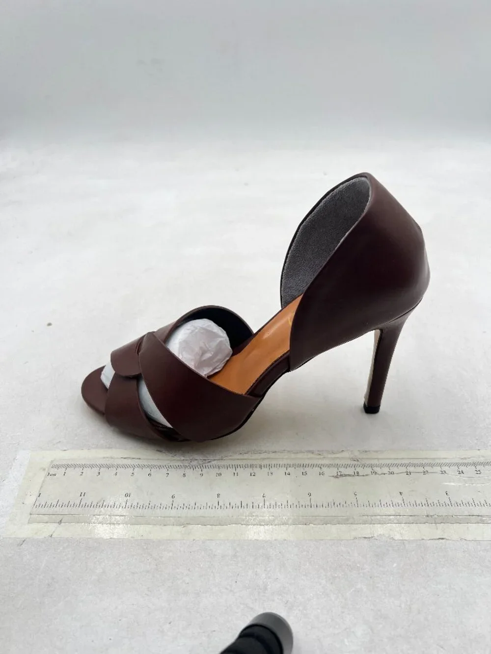 Pazzion Dark Brown Sexy Open Toe High Heel D'Orsay Pump Slip On Two Piece Sandal